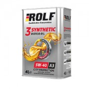 Масло моторное ROLF 3-synthetic SN/CF SAE 5W40 4л (синтетика)