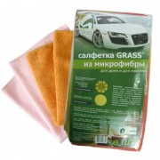Салфетка GRASS для дома и автомобиля микрофибра 35х40см (10шт)