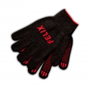 Перчатки FELIX хлопковые с ПВХ-покрытием (черные)