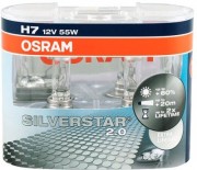 Лампа OSRAM  Н7-12V 55W+60%Silverstar2.0 2шт