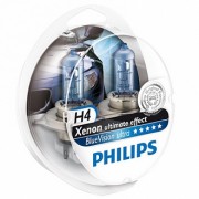 Лампа PHILIPS Н4-12V 60/55W+30% Blue Vision ultra 2 шт Н4+ 2 шт W5W